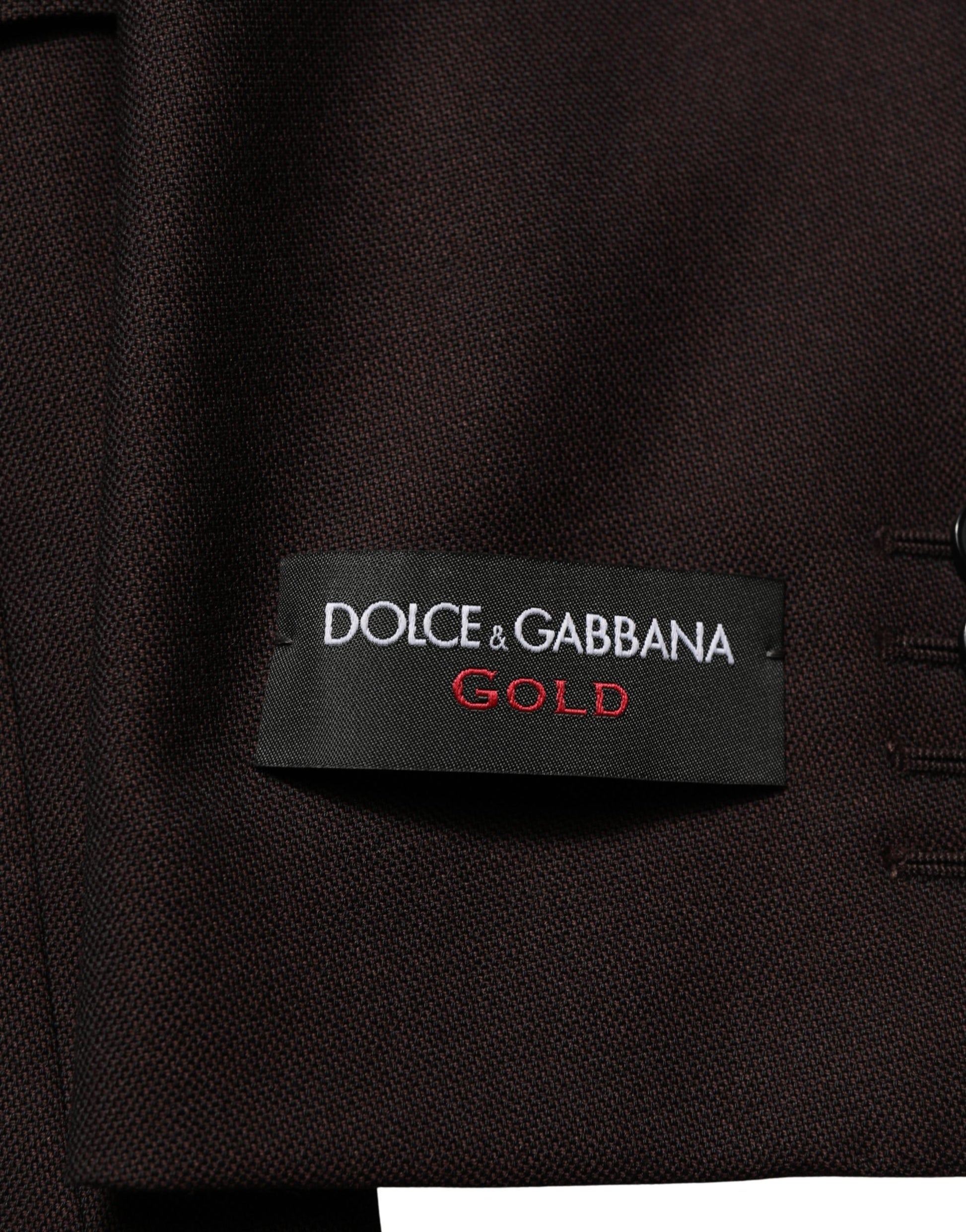 Dolce & Gabbana Brown Wool GOLD Single Breasted Men's Jacket