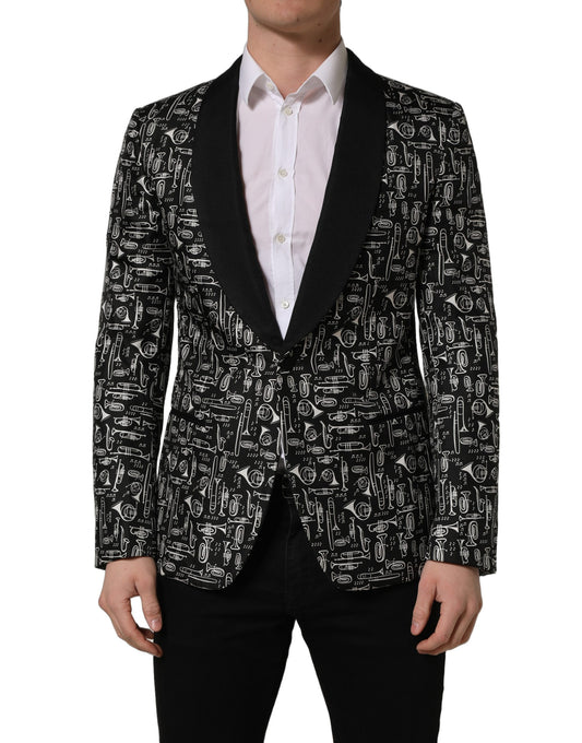 Dolce & Gabbana Black Crystal Embellished Blazer Jacket