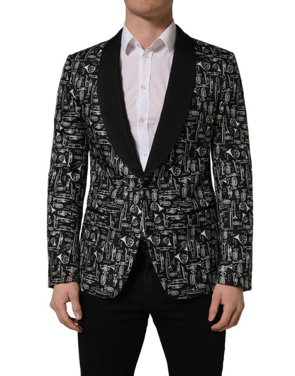 Dolce & Gabbana Black Crystal Embellished Blazer Jacket