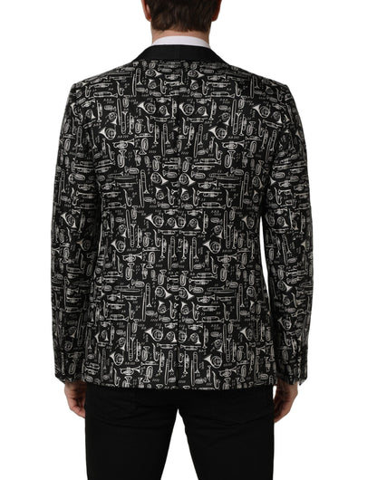 Dolce & Gabbana Black Crystal Embellished Blazer Jacket