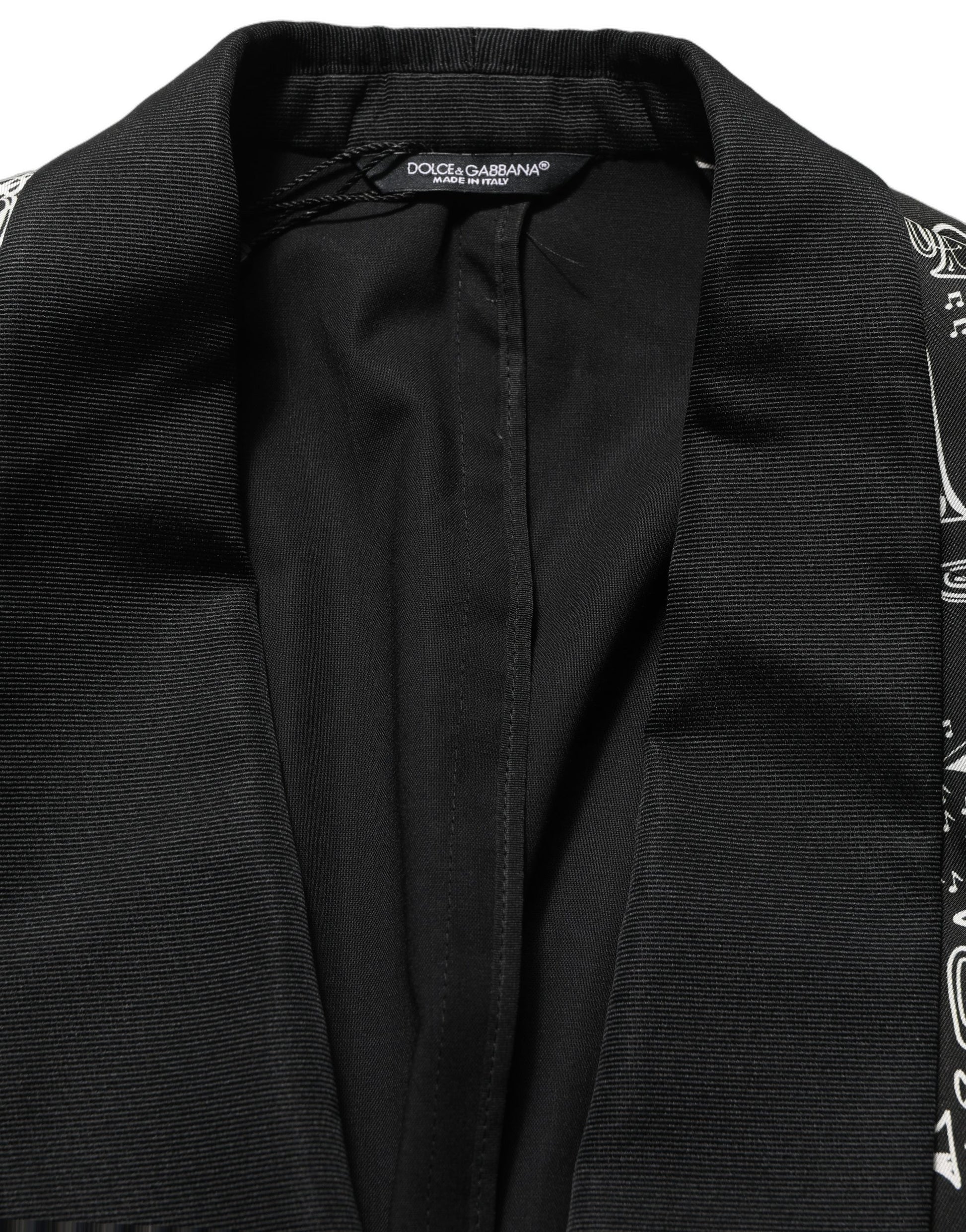 Dolce & Gabbana Black Crystal Embellished Blazer Jacket