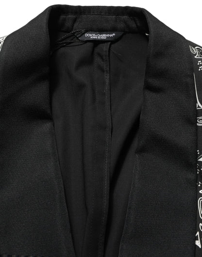 Dolce & Gabbana Black Crystal Embellished Blazer Jacket
