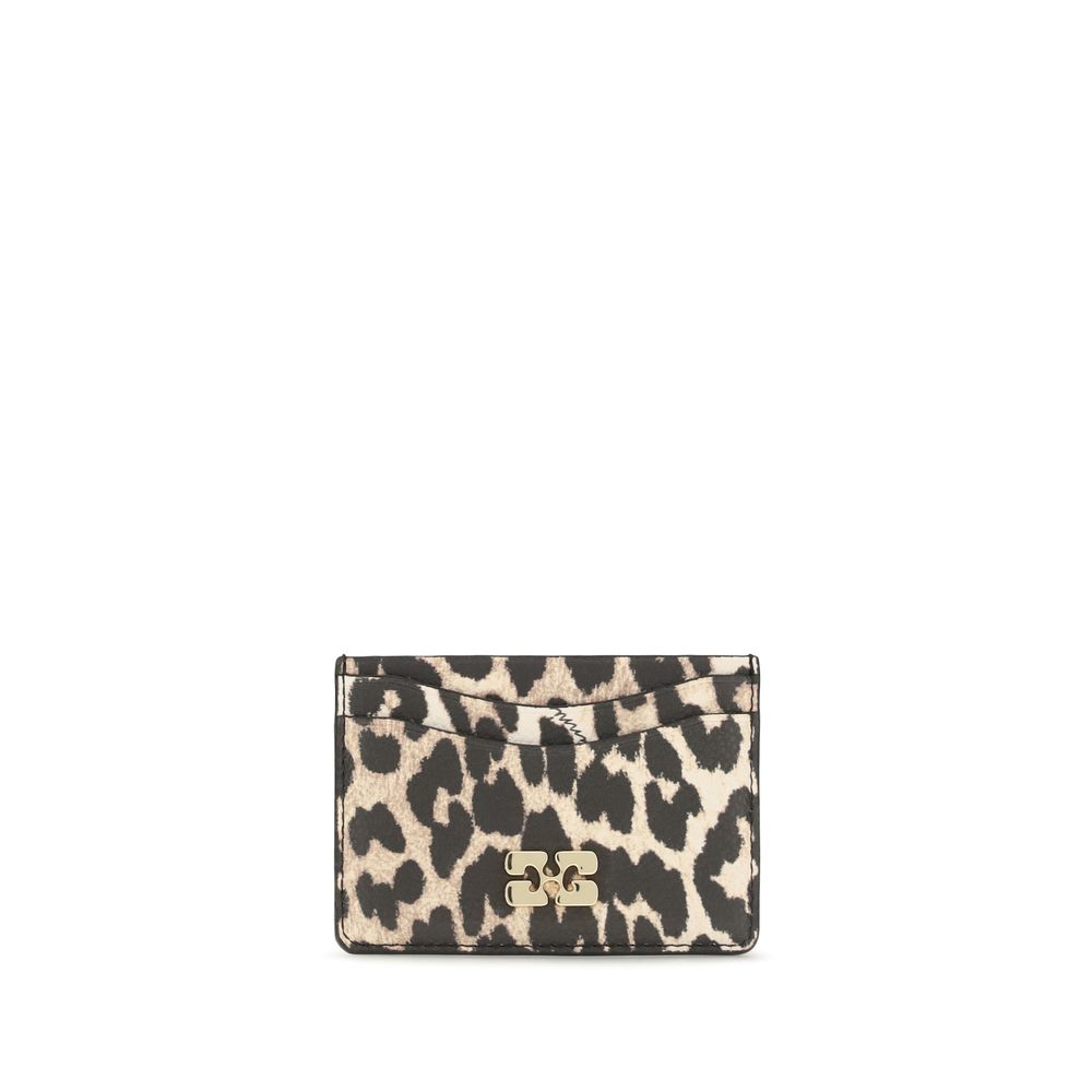 Ganni Bou Animal Print Card Holder Wallet