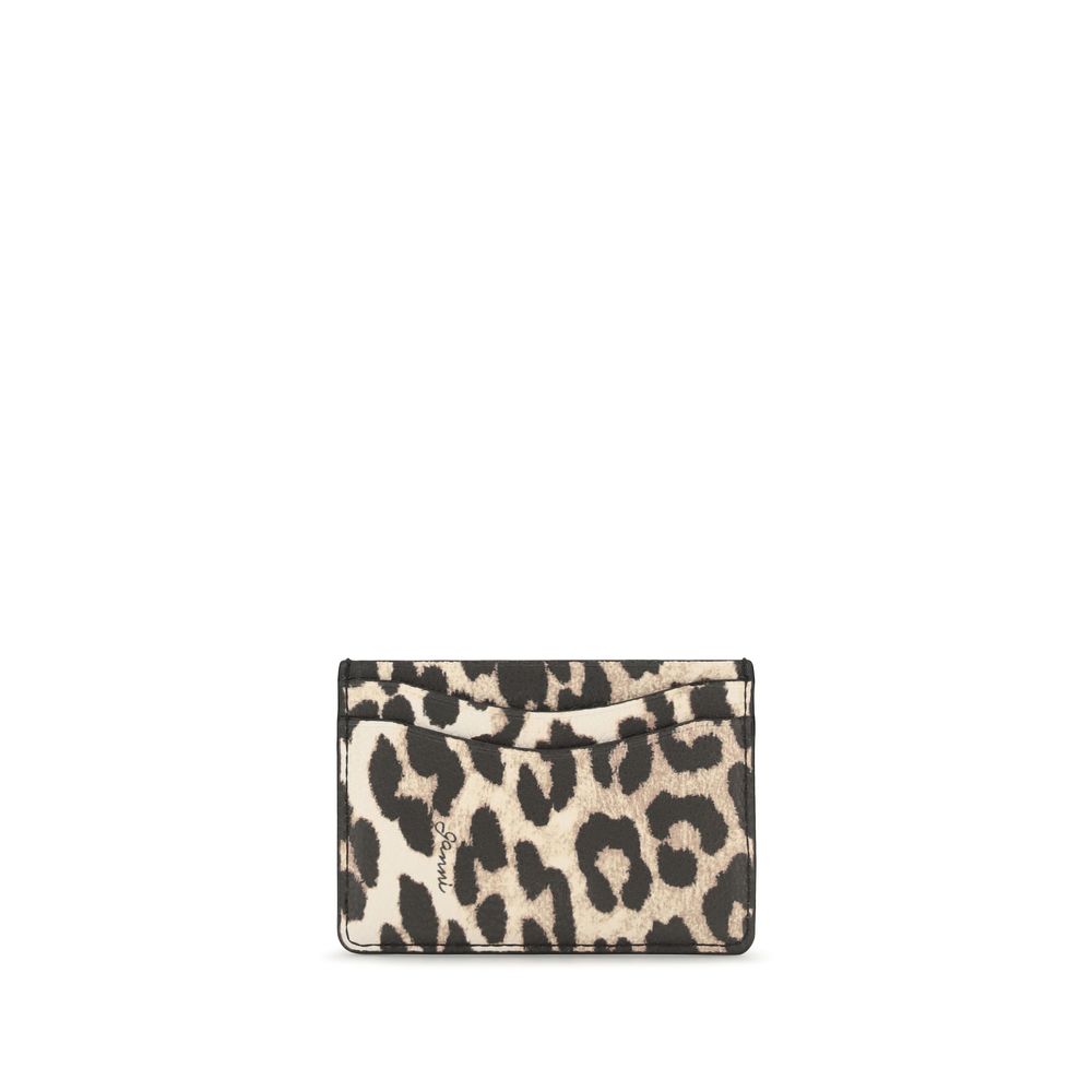 Ganni Bou Animal Print Card Holder Wallet