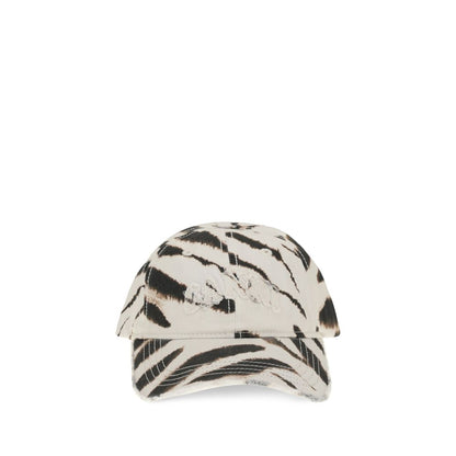 Ganni Zebra Print Baseball Hat