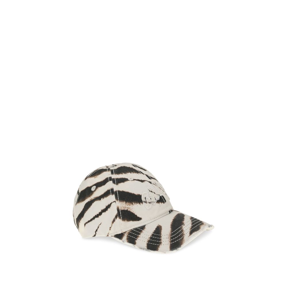 Ganni Zebra Print Baseball Hat