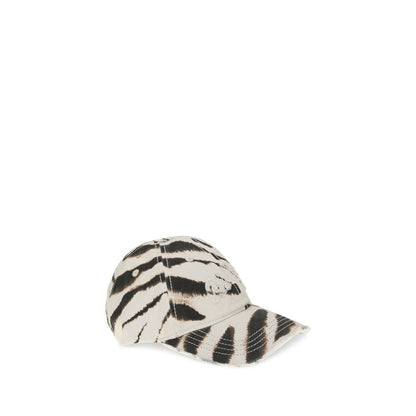 Ganni Zebra Print Baseball Hat