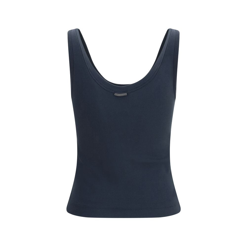 Brunello Cucinelli Blue Cotton Tank Top