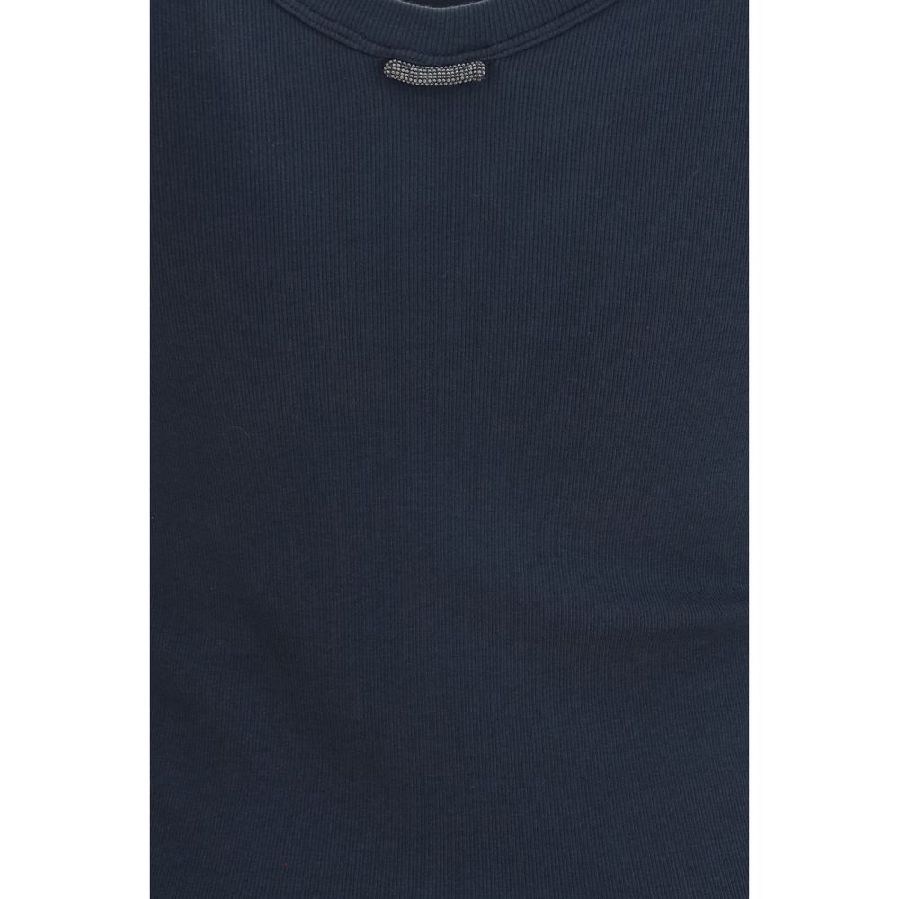 Brunello Cucinelli Blue Cotton Tank Top