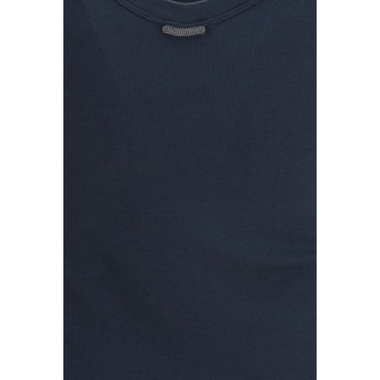 Brunello Cucinelli Blue Cotton Tank Top