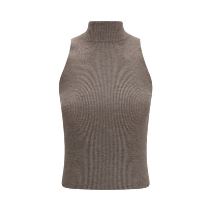Brunello Cucinelli Brown Cashmere Sleeveless Sweater