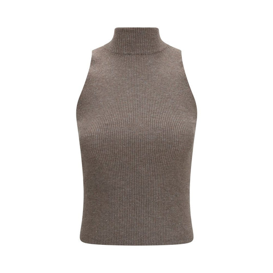 Brunello Cucinelli Brown Cashmere Sleeveless Sweater