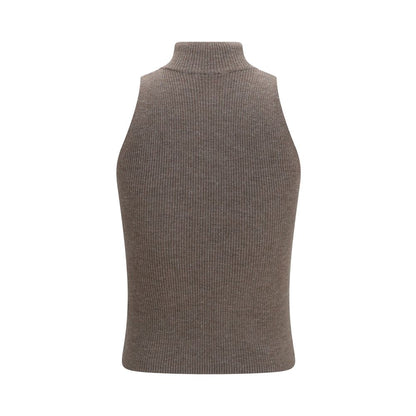 Brunello Cucinelli Brown Cashmere Sleeveless Sweater