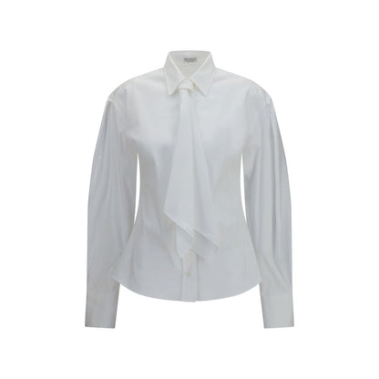 Brunello Cucinelli White Cotton Dress Shirt with Integrated Tie