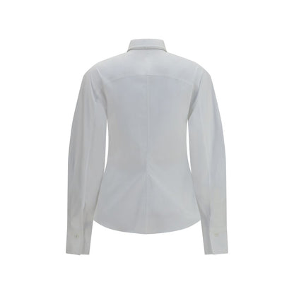 Brunello Cucinelli White Cotton Dress Shirt with Integrated Tie