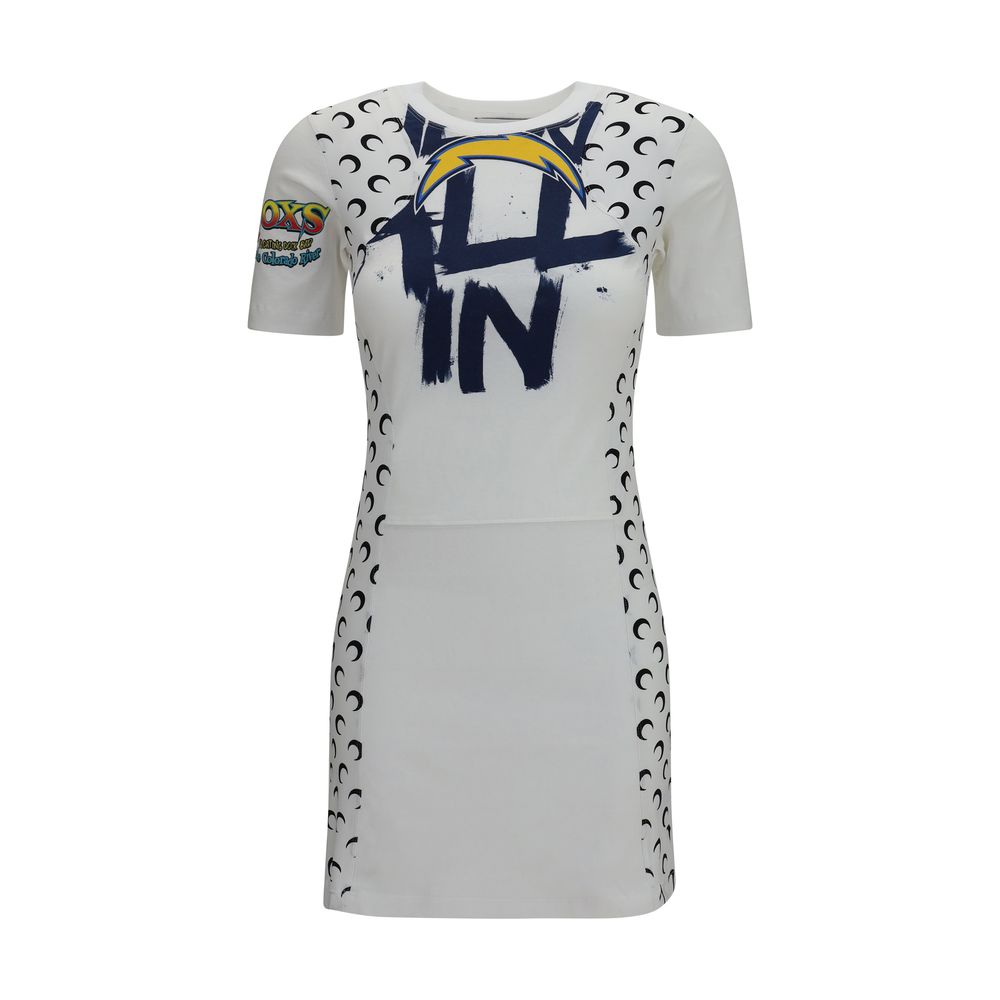 Marine Serre White Cotton Casual Dress - Sustainable Elegance