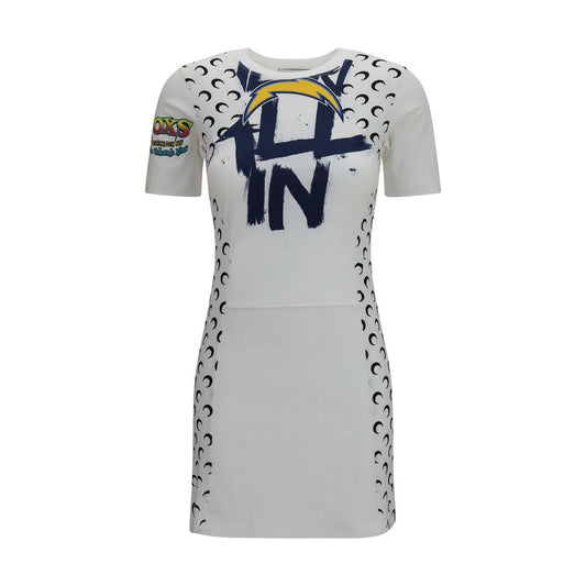 Marine Serre White Cotton Casual Dress - Sustainable Elegance