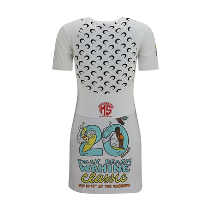 Marine Serre White Cotton Casual Dress - Sustainable Elegance
