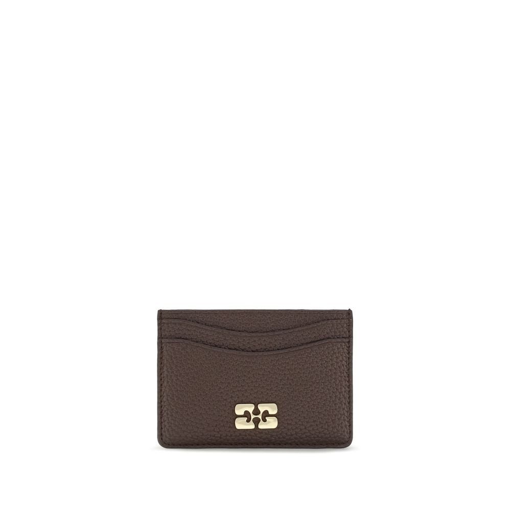 Ganni Brown Card Holder Wallet - Sustainable Style