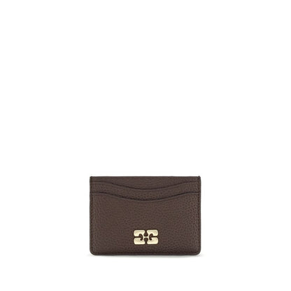 Ganni Brown Card Holder Wallet - Sustainable Style