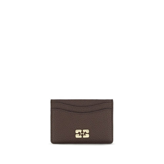 Ganni Brown Card Holder Wallet - Sustainable Style