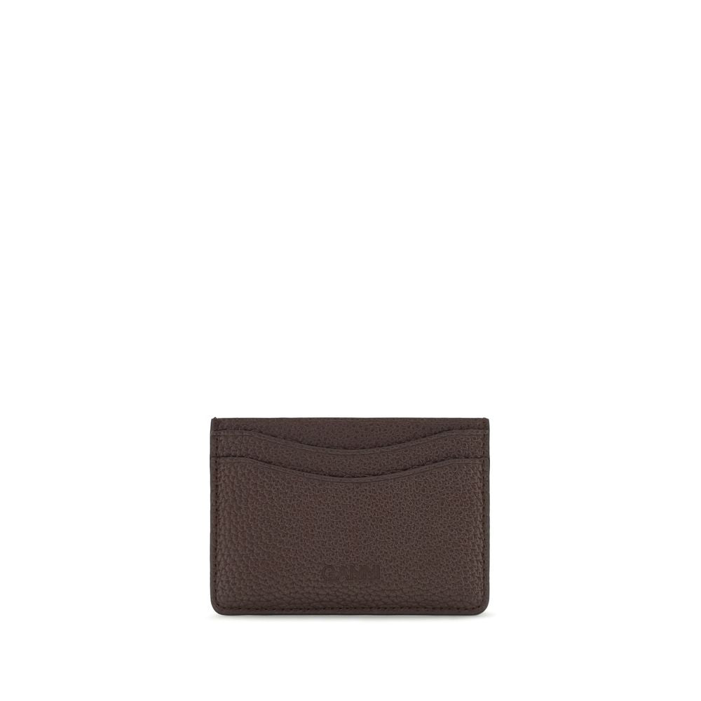 Ganni Brown Card Holder Wallet - Sustainable Style