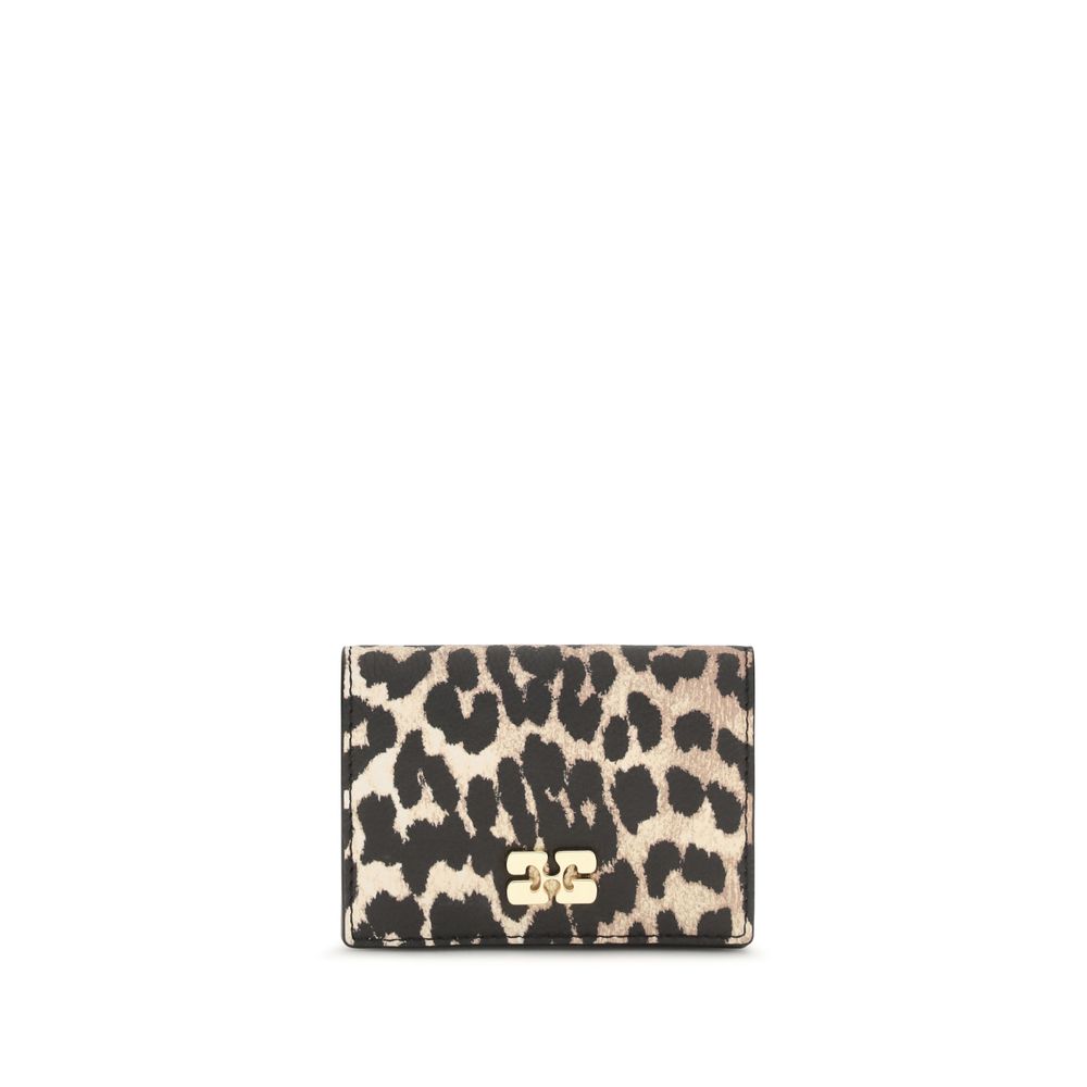Ganni Bou Leopard Print Card Holder Wallet