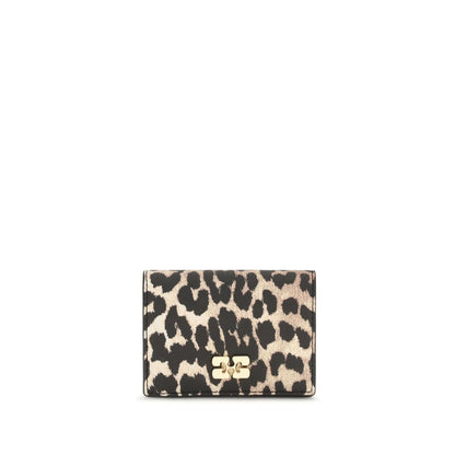 Ganni Bou Leopard Print Card Holder Wallet