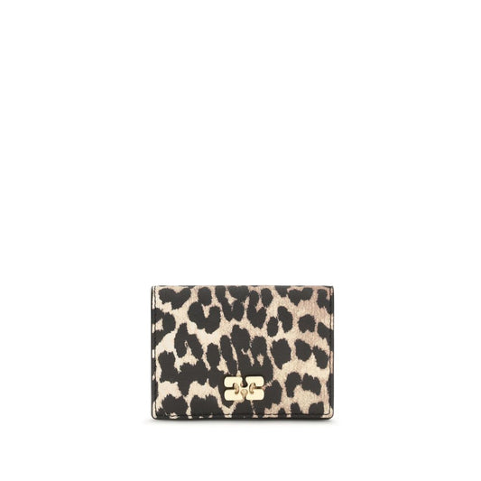 Ganni Bou Leopard Print Card Holder Wallet