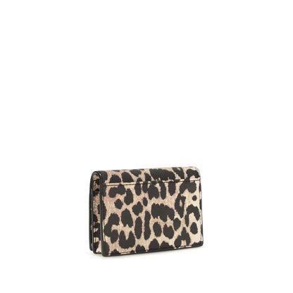 Ganni Bou Leopard Print Card Holder Wallet