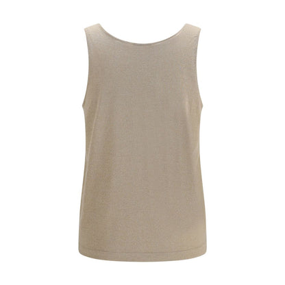 Brunello Cucinelli Beige Cashmere Sleeveless T-Shirt
