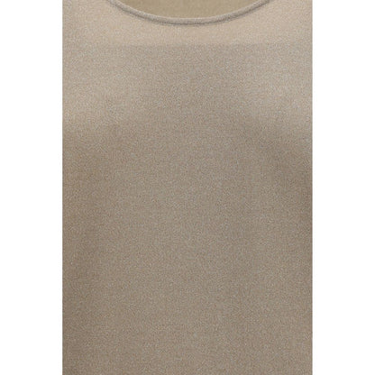 Brunello Cucinelli Beige Cashmere Sleeveless T-Shirt