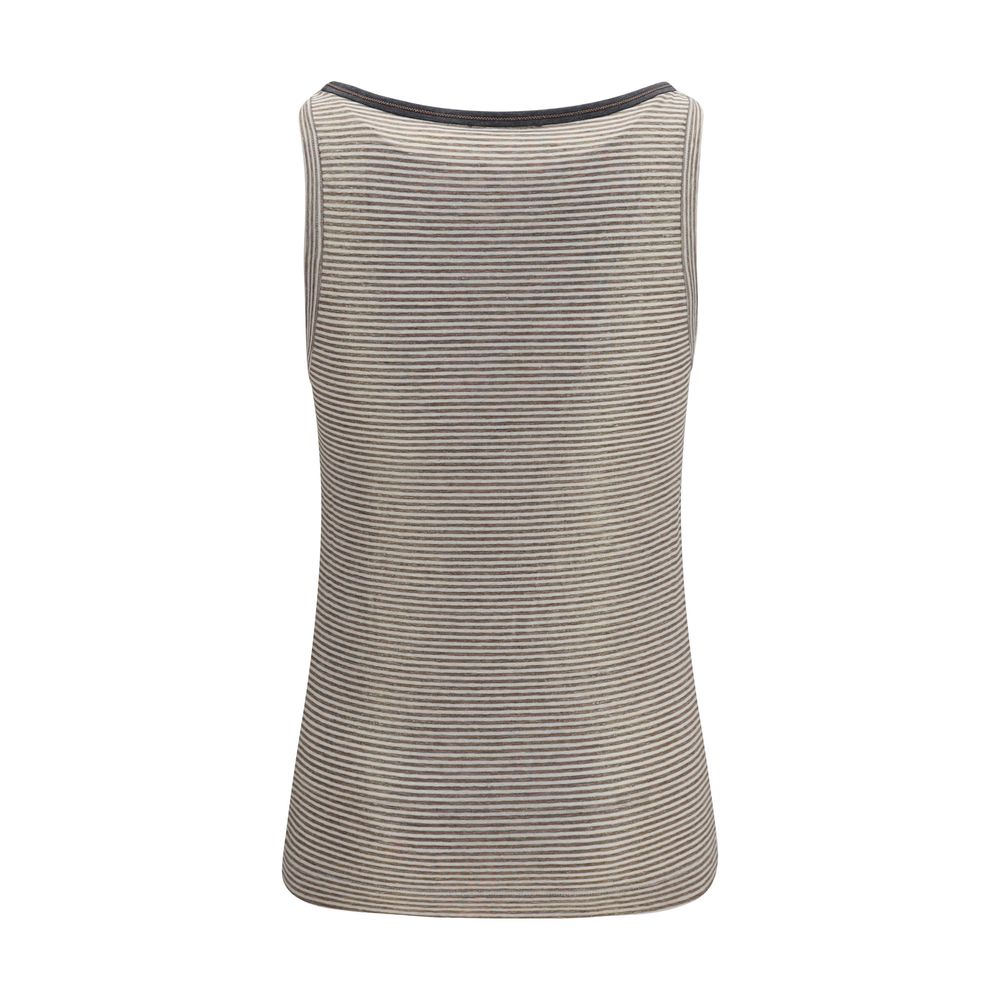 Brunello Cucinelli Beige Linen Tank Top
