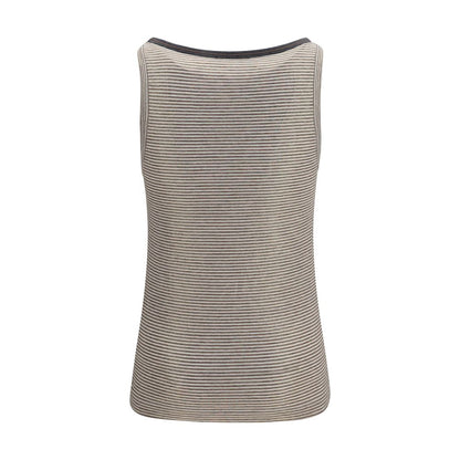 Brunello Cucinelli Beige Linen Tank Top