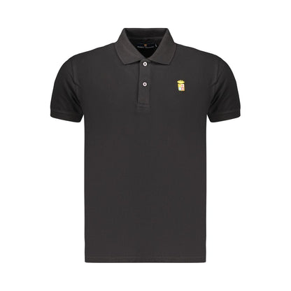 Marina Militare Black Cotton Mens Polo Shirt