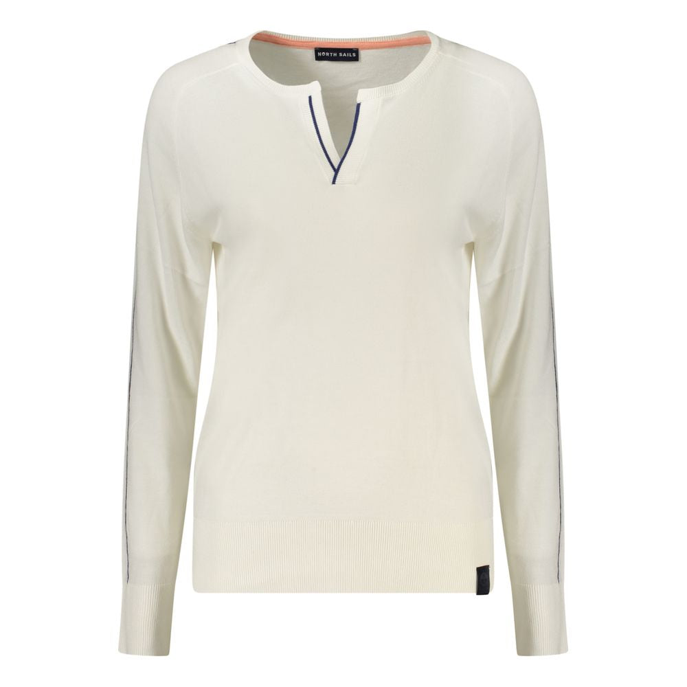 North Sails White Cotton Long-Sleeved Polo Shirt