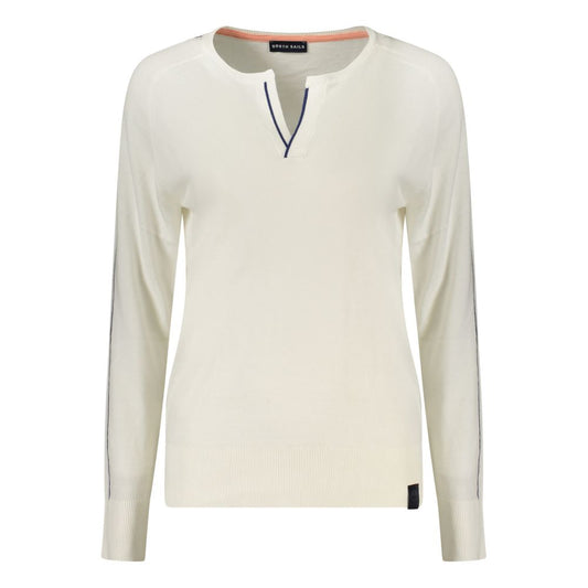 North Sails White Cotton Long-Sleeved Polo Shirt