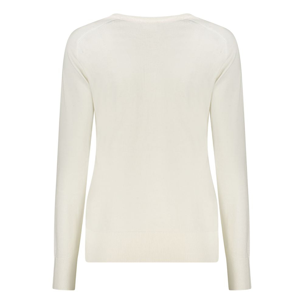 North Sails White Cotton Long-Sleeved Polo Shirt