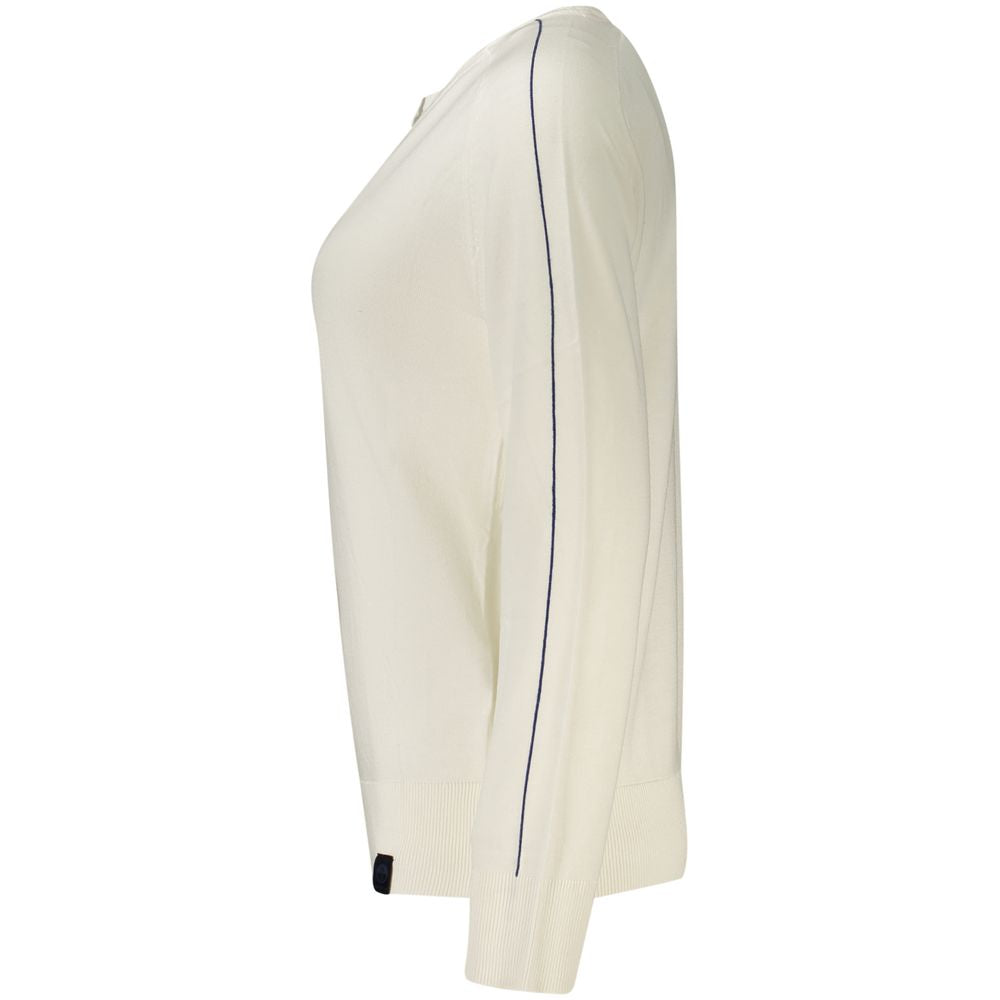 North Sails White Cotton Long-Sleeved Polo Shirt