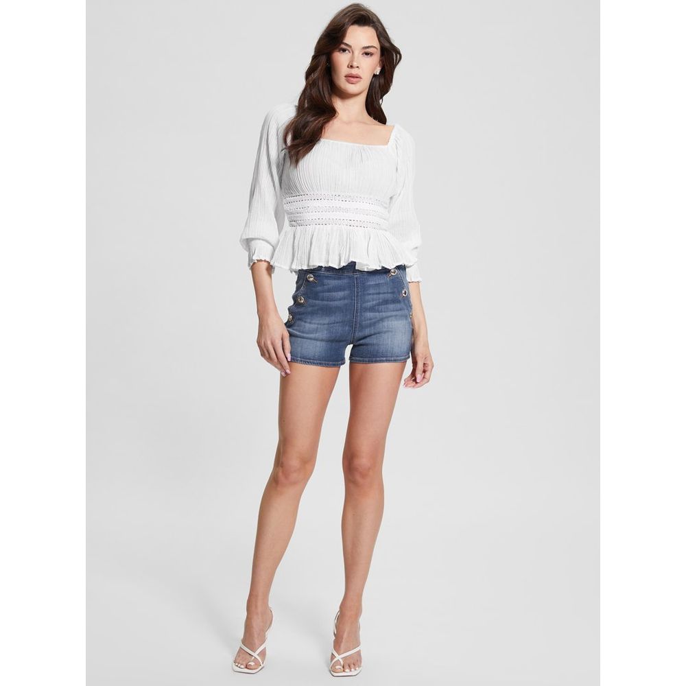 GUESS White Ramie Tank Top