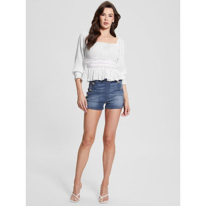 GUESS White Ramie Tank Top