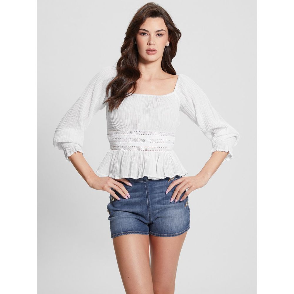 GUESS White Ramie Tank Top
