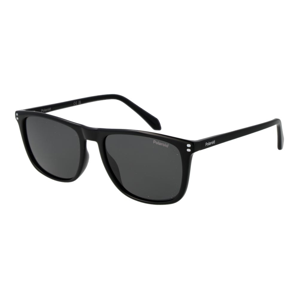 Polaroid Men's Sunglasses – Black Acetate Frame, Grey Polarized Lenses