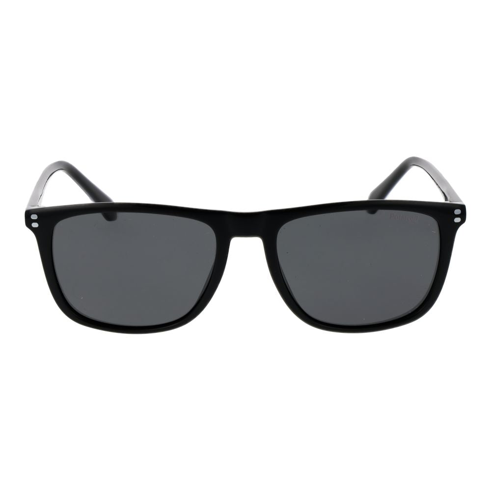 Polaroid Men's Sunglasses – Black Acetate Frame, Grey Polarized Lenses