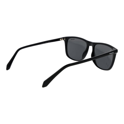 Polaroid Men's Sunglasses – Black Acetate Frame, Grey Polarized Lenses