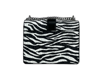 Michael Kors Greenwich Small Print Logo Crossbody Tote Chain Bag