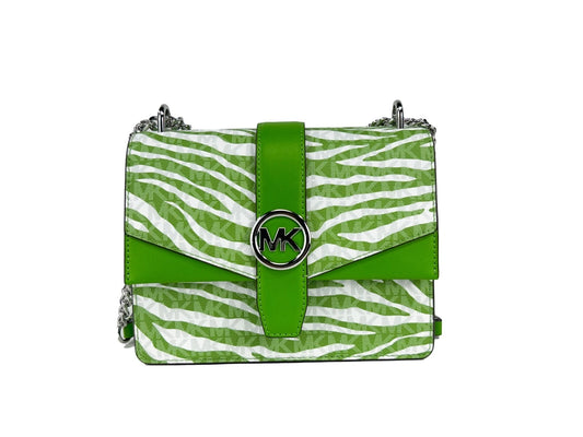 Michael Kors Greenwich Small Print Logo Crossbody Tote Chain Bag – Jungle Green