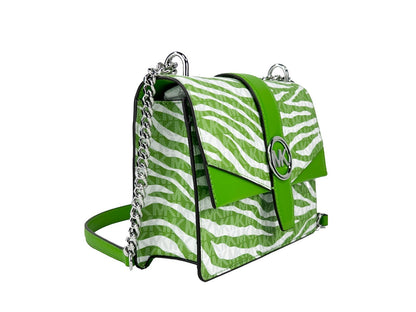 Michael Kors Greenwich Small Print Logo Crossbody Tote Chain Bag – Jungle Green