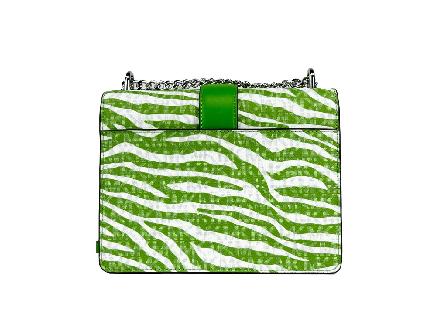 Michael Kors Greenwich Small Print Logo Crossbody Tote Chain Bag – Jungle Green