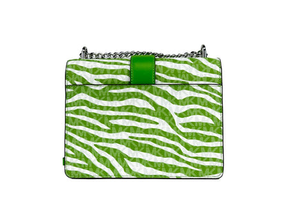 Michael Kors Greenwich Small Print Logo Crossbody Tote Chain Bag – Jungle Green